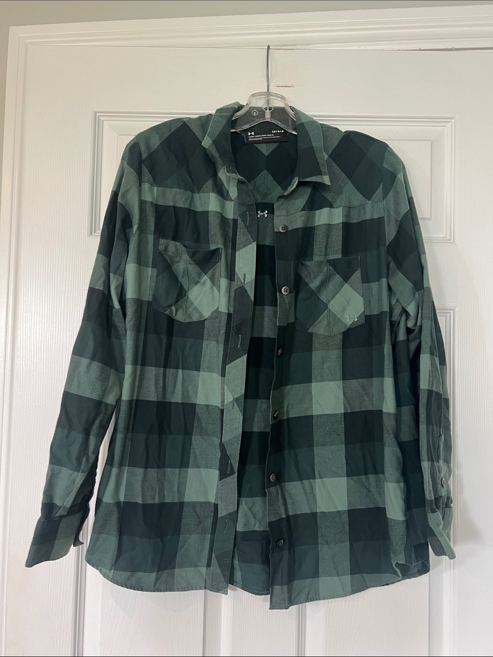 Under Armour Green Plaid Long-Sleeve Button-Up Shirt
